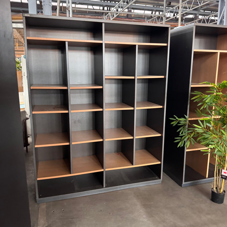Großes Büroregal Anthrazit Buche Holz Fächerregal 6x4 Regal Gebraucht