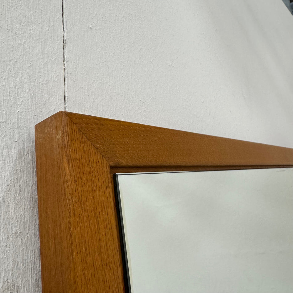 Großer Wandspiegel Eiche Holzrahmen Mid-Century Ganzkörperspiegel Spiegel