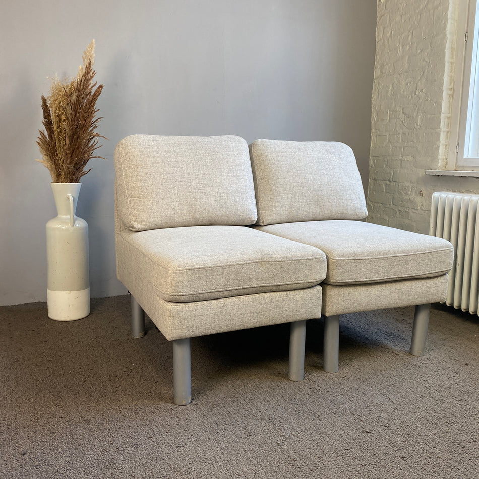Sofa Couch neuwertig grau silber modular Sofamodul gepolstert