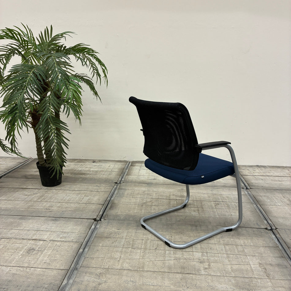 Sedus Netwin Freischwinger Blau Schwarz Netzrücken Büro Stuhl Gebraucht