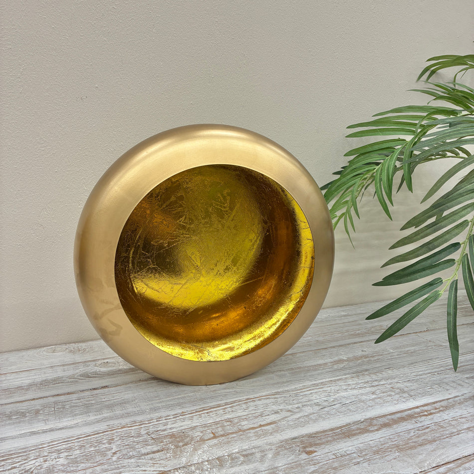 Design Teelichthalter Gold Metall Kerzenständer rund Deko 40cm