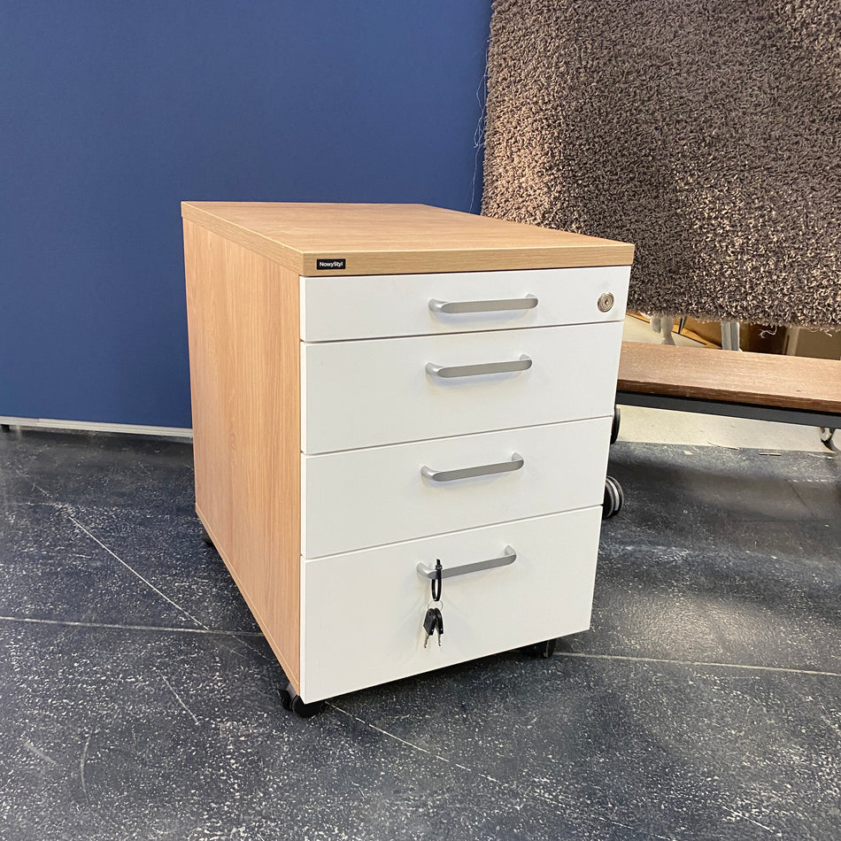 Nowy Styl E10 Rollcontainer weiß Holz 4 Schubladen Büro