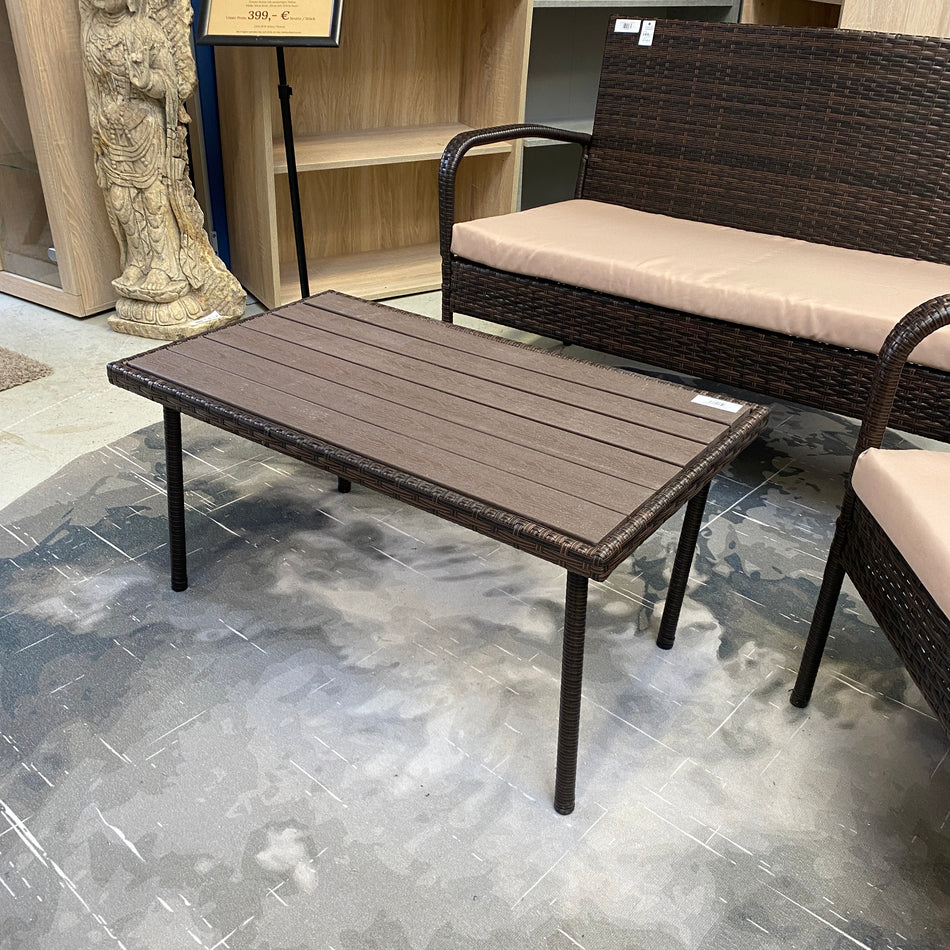 Outdoor Couchtisch braun Kunststoff Garten Tisch