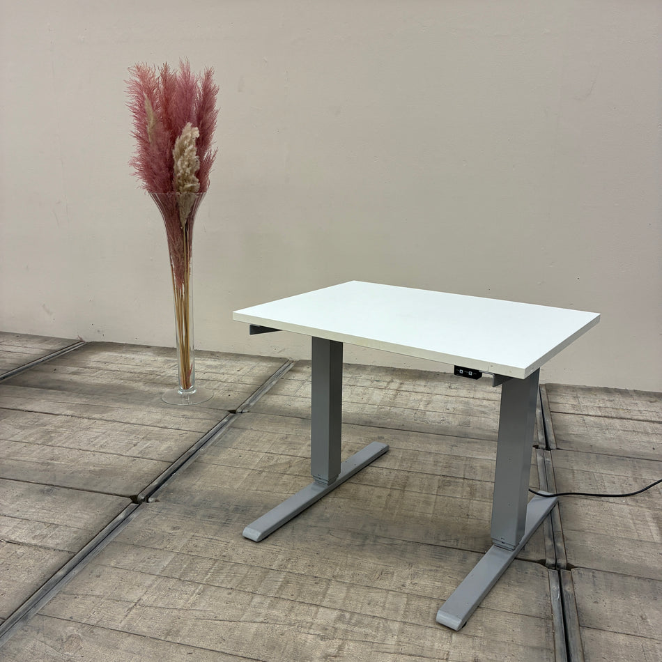 FM Move Schreibtisch 80x60 Elektrisch Höhenverstellbar Weiß Büro Tisch Gebraucht