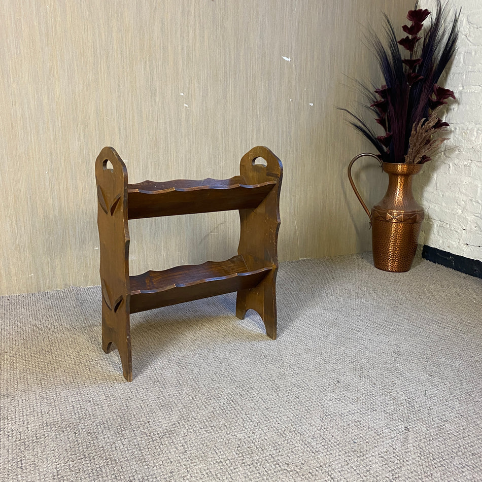 Antiker Zeitungsständer Eiche Holz vintage 1900 Antiquität