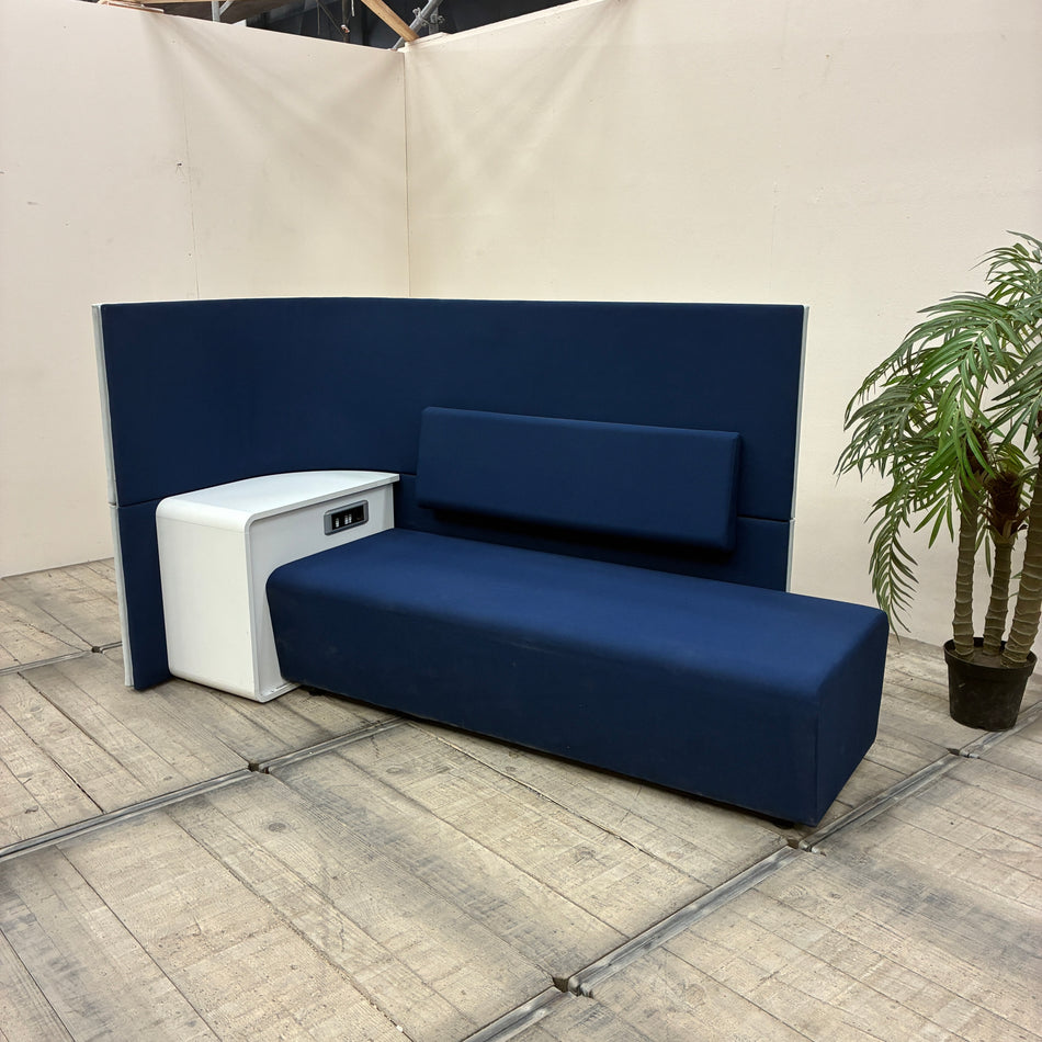 Haworth Akustik Sofa R Lounge Bank Blau Grau Ablage Gebraucht