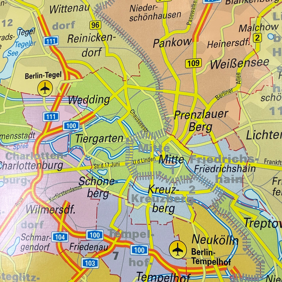 Vintage School Card – Berlin – History Geography Teaching Aid Boot Roll-up Used