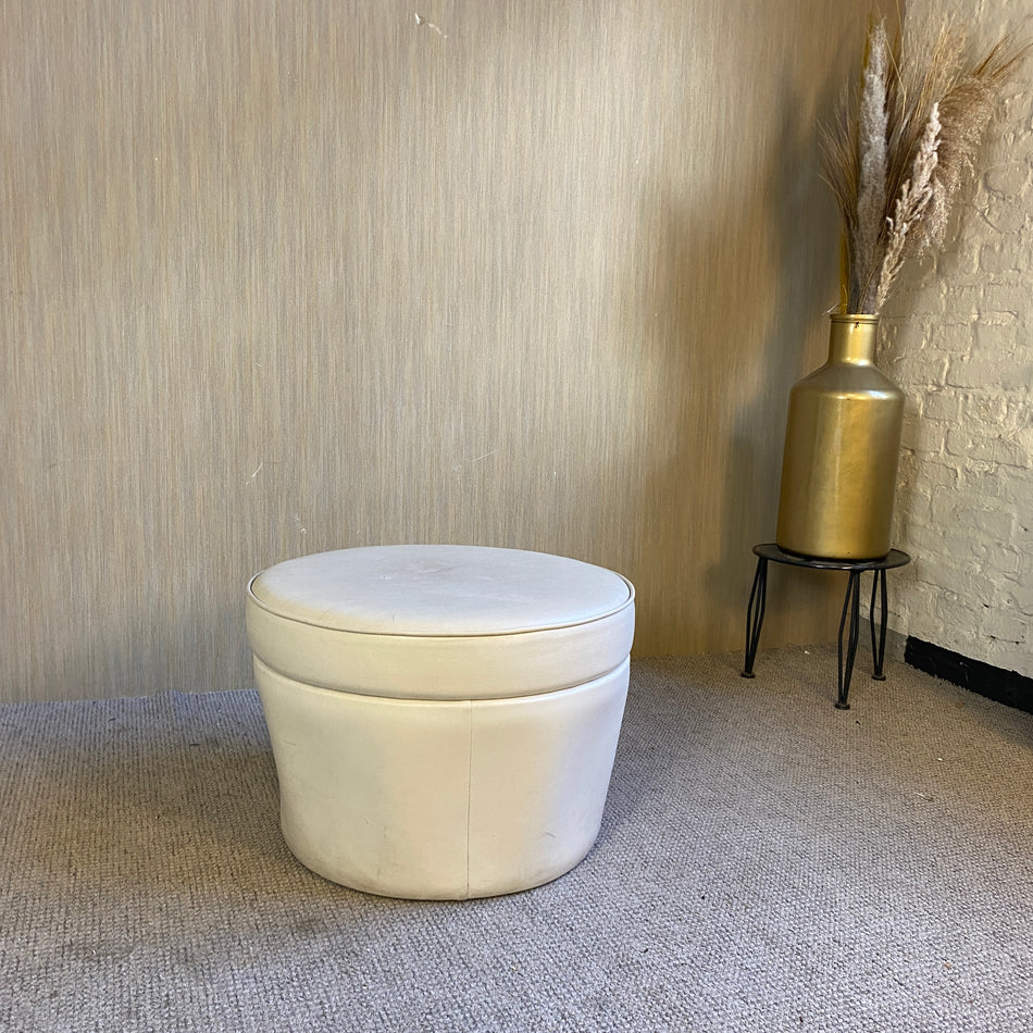 Sitzhocker gebraucht beige Leder Sitzpouf Hocker