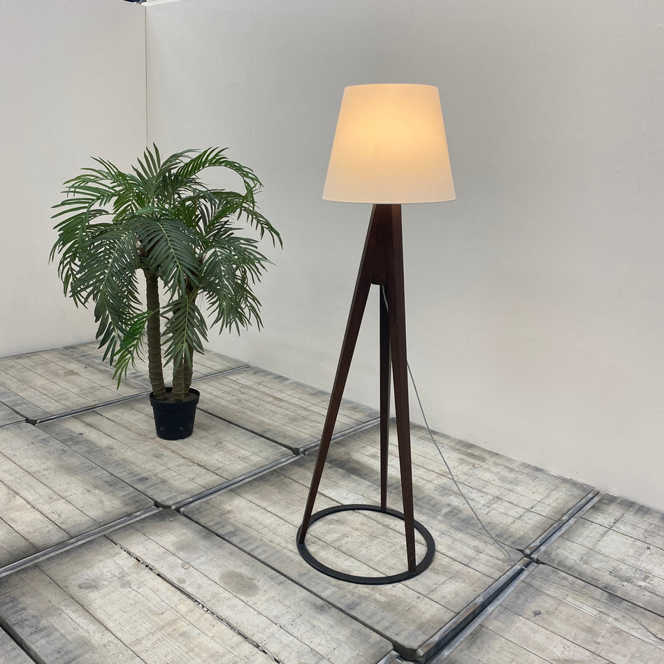 Stehlampe braun schwarz Holz Metall Lampe gebraucht