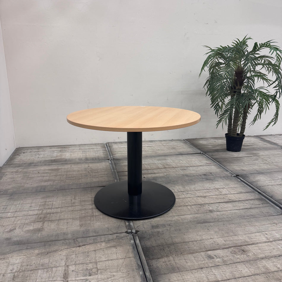 Runder Bistrotisch Beistelltisch  Holz Braun Schwarz Tisch Gebraucht