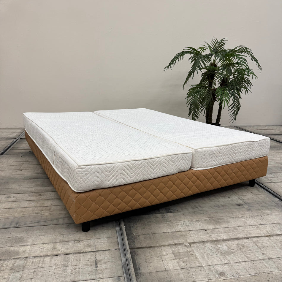 Boxspringbett 160x200 Braun Kunstleder Bett Hotelbett gebraucht