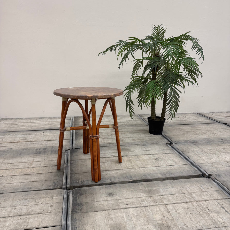 VEGA Beistelltisch Rund Dunkel Marmoroptik Holz Tisch gebraucht