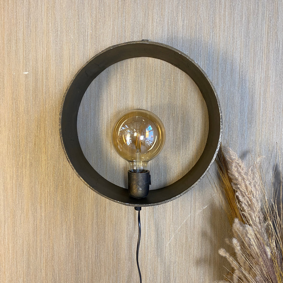 Countryfield Largo Wandleuchte Ring 35cm Metall Messing Wandlampe