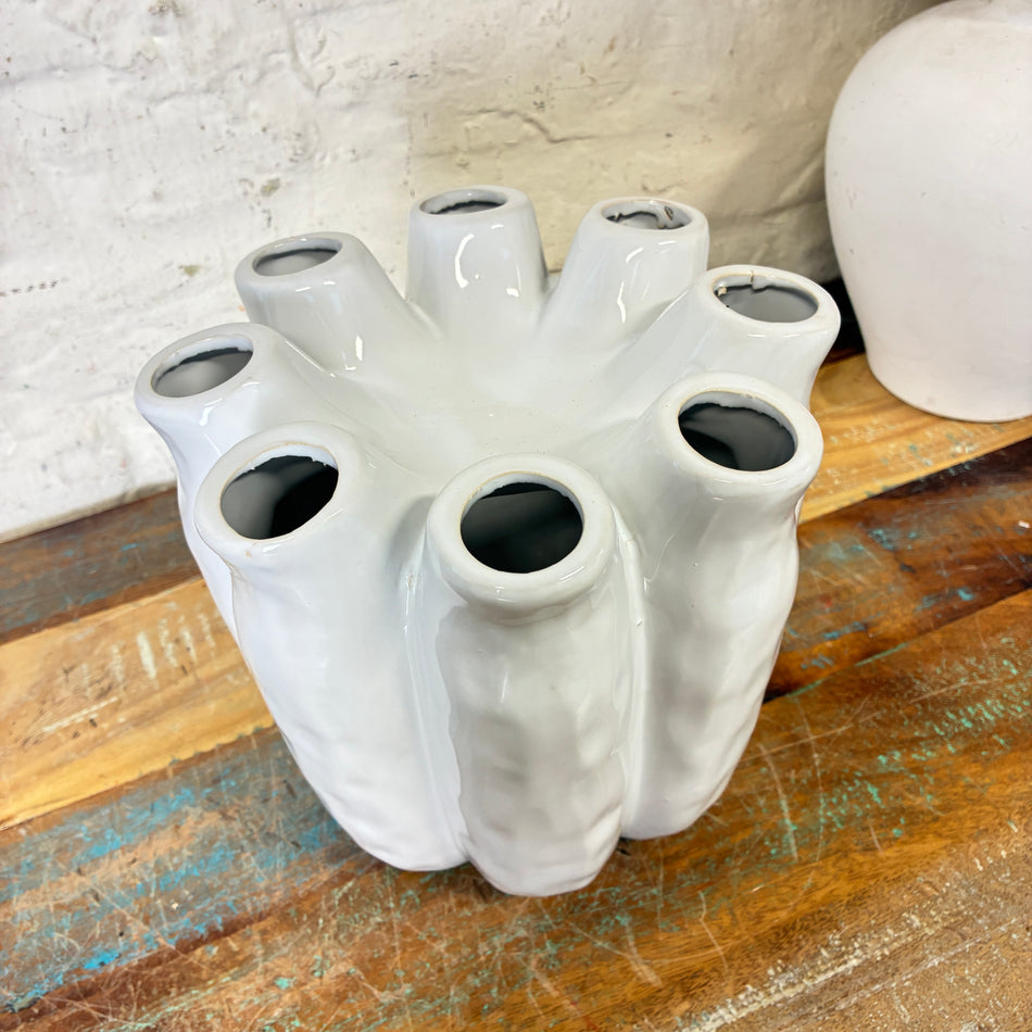 Vase Luna Tube weiß Keramik 19cm