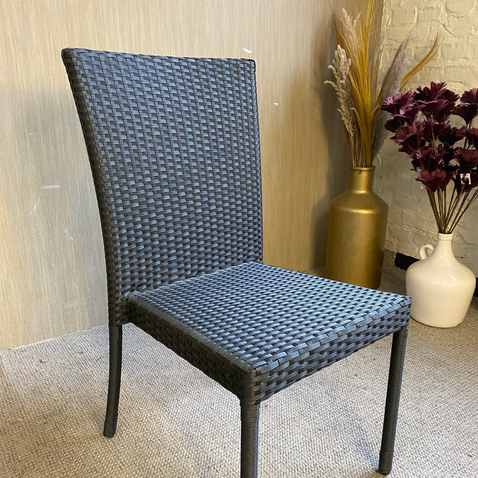 MendlerMendler  Gartenstuhl Polyrattan – moderner Outdoor Stuhl in Schwarz für Balkon & Terrasse gebraucht