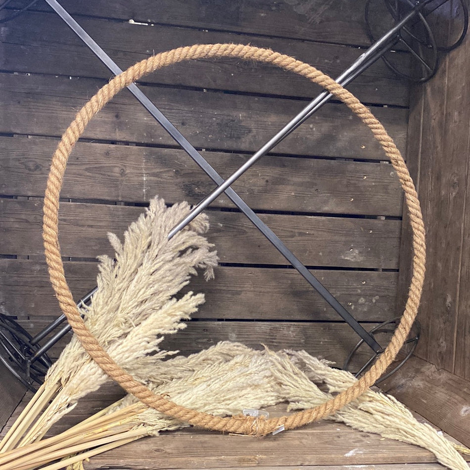 Dekorativer Jute-Seil Ring mit LED-Lichterkette 80cm