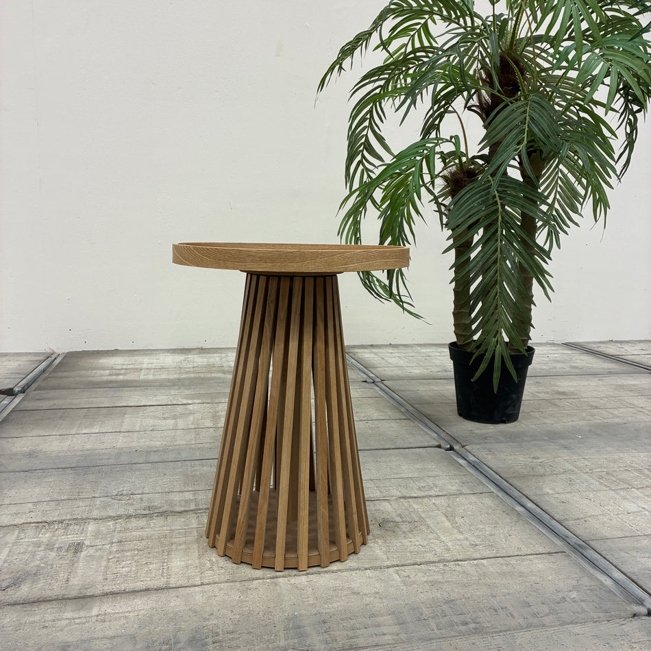 Home Accents Beistelltisch Holz Lamellen Skandi Natur Gebraucht