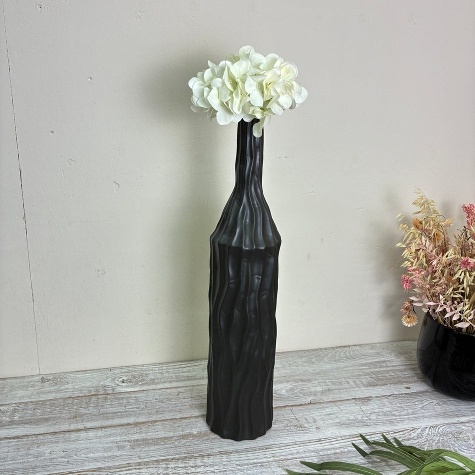 PTMD Vase Finne Flaschenvase Keramik L 61cm Anthrazit Schwarz Deko