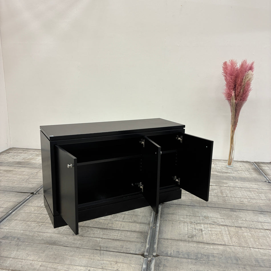 Sideboard Kommode Schwarz Holz Flügeltürenschrank 120cm Schrank Gebraucht