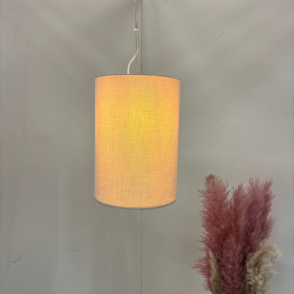 Deckenlampe Hängeleuchte Stoffschirm 28cm Beige Sand Textil Lampe Gebraucht