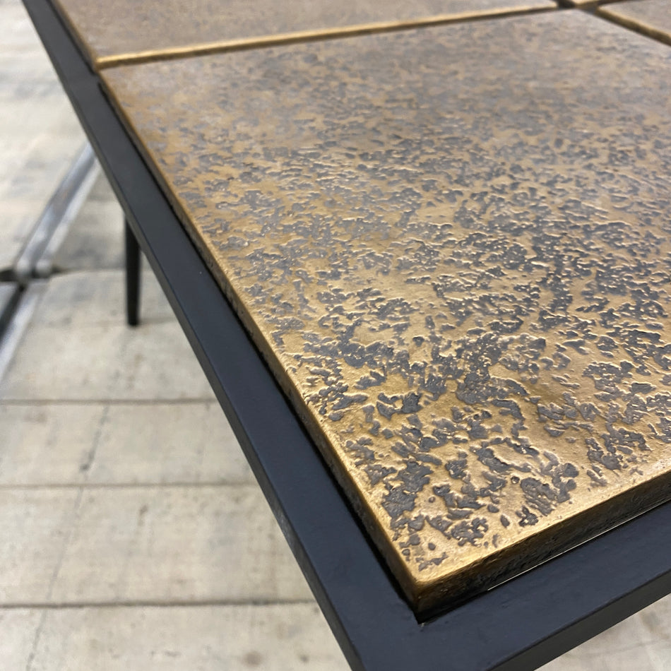 Mansion Couchtisch Golden Gehämmert Schwarz Metall Tisch