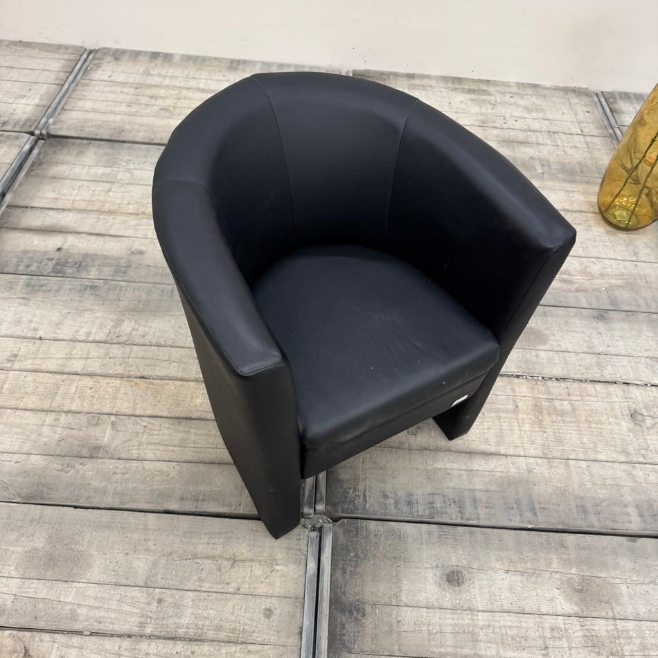 Cocktailsessel schwarz Kunstleder Sessel gebraucht