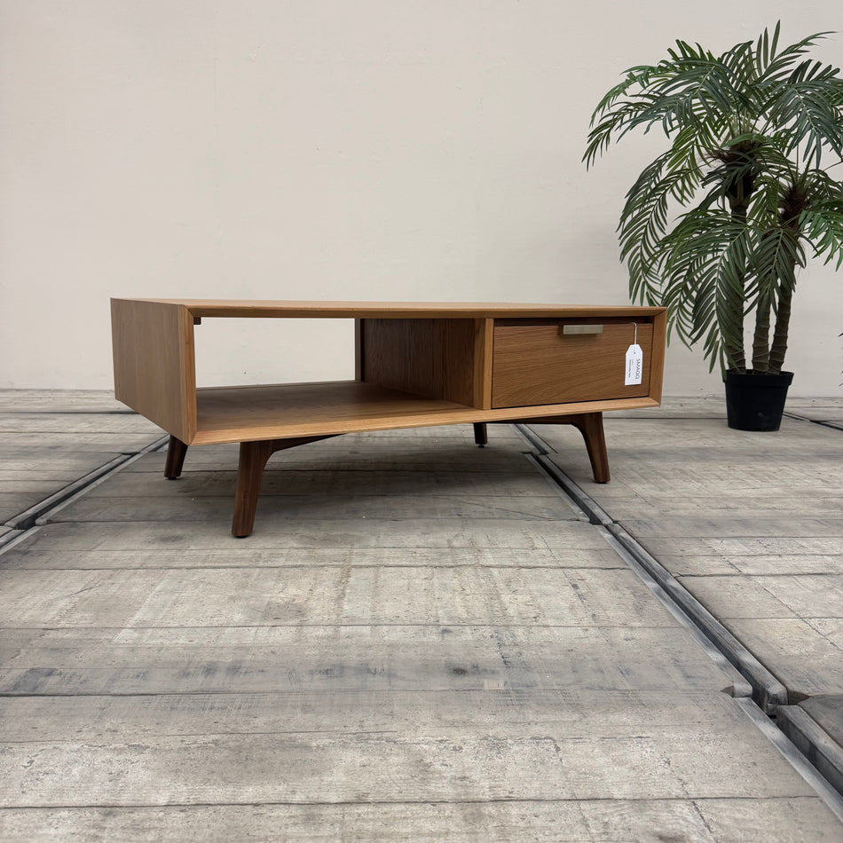 Chervil Couchtisch Kaffeetisch Massivholz Eiche Skandi Schublade