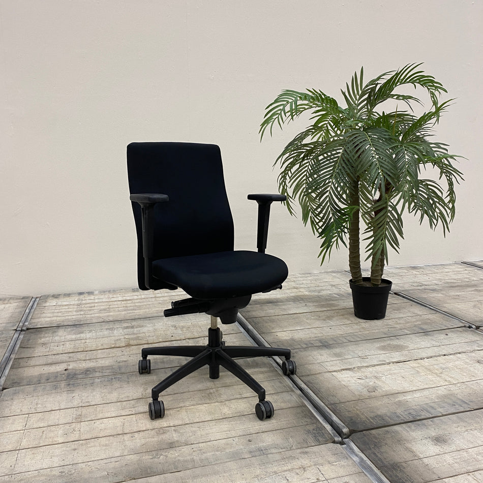 T!O Bürostuhl Schwarz Stoff Ergonomisch Stuhl Gebraucht