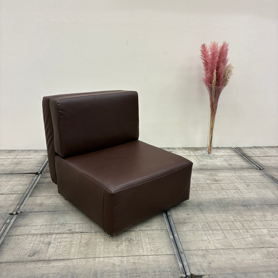 Schlafsessel mit Stauraum Ausziehbar Kunstleder Braun Sessel Gebraucht