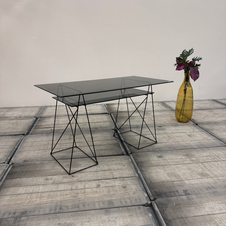 Kare Design Polar Konsole Glastisch Schwarz Glas Schreibtisch Tisch