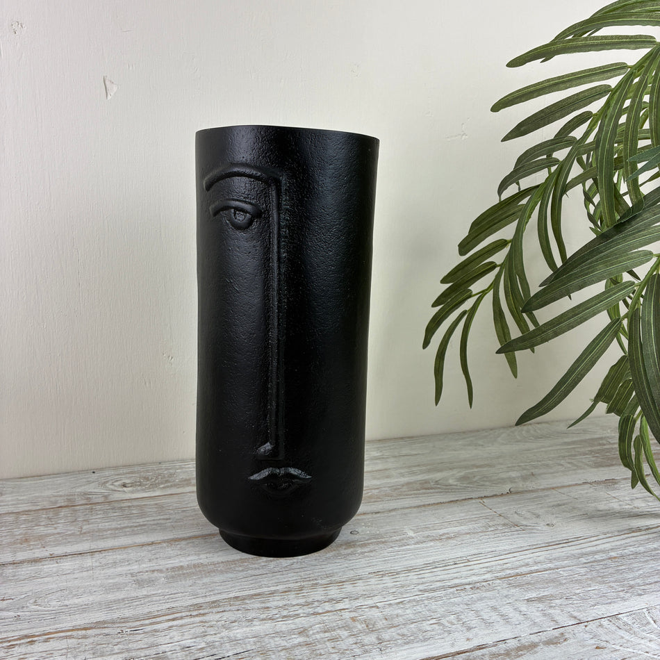 Light & Living Vase Capade Schwarz Gesicht Motiv Dekovase Metall