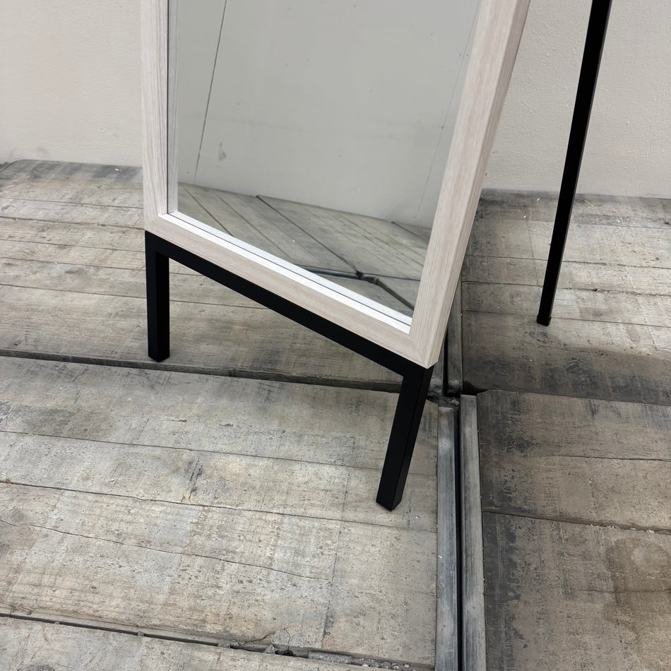 Len-Fra Ganzkörperspiegel Beige Holz Standspiegel Spiegel Deko