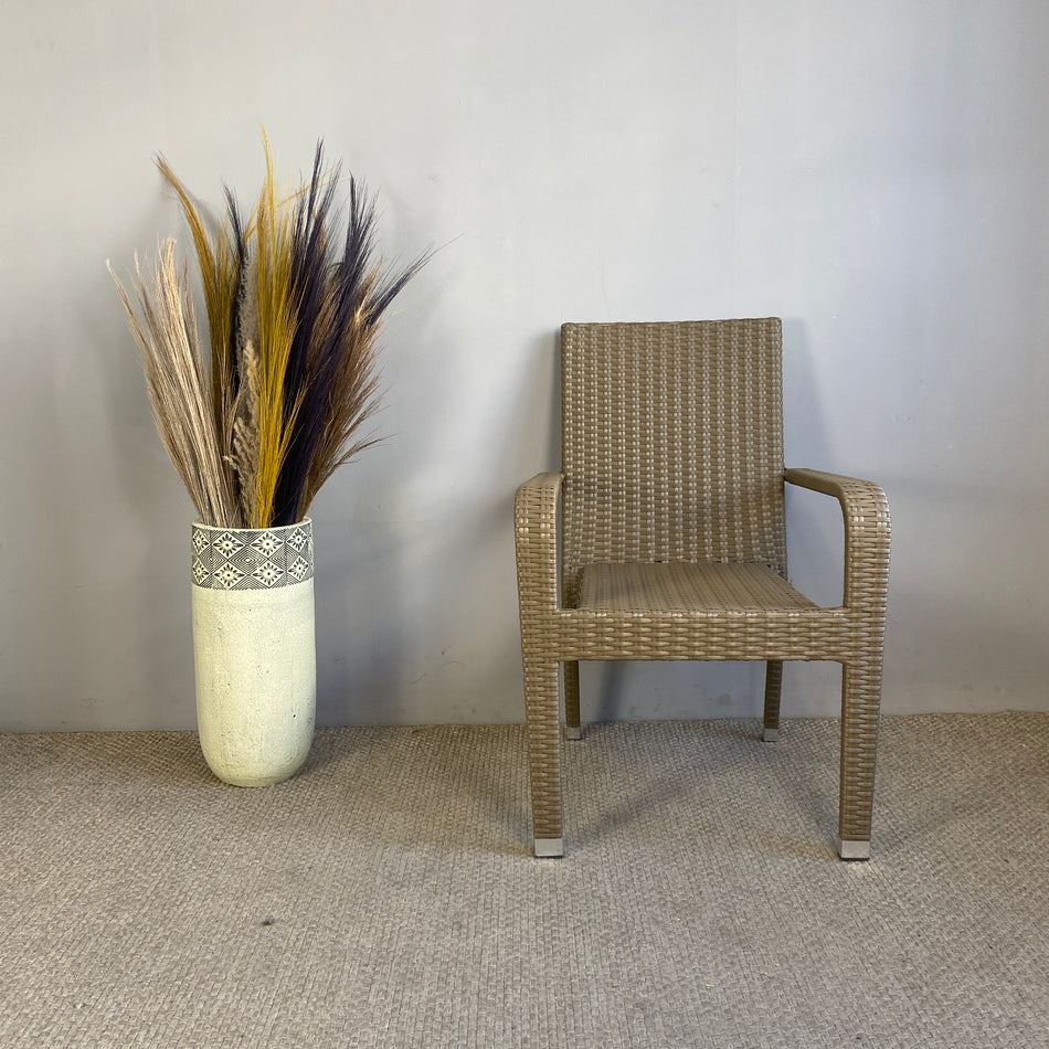 Outdoor Gartenstuhl hellbraun Kunststoff Rattan Stuhl