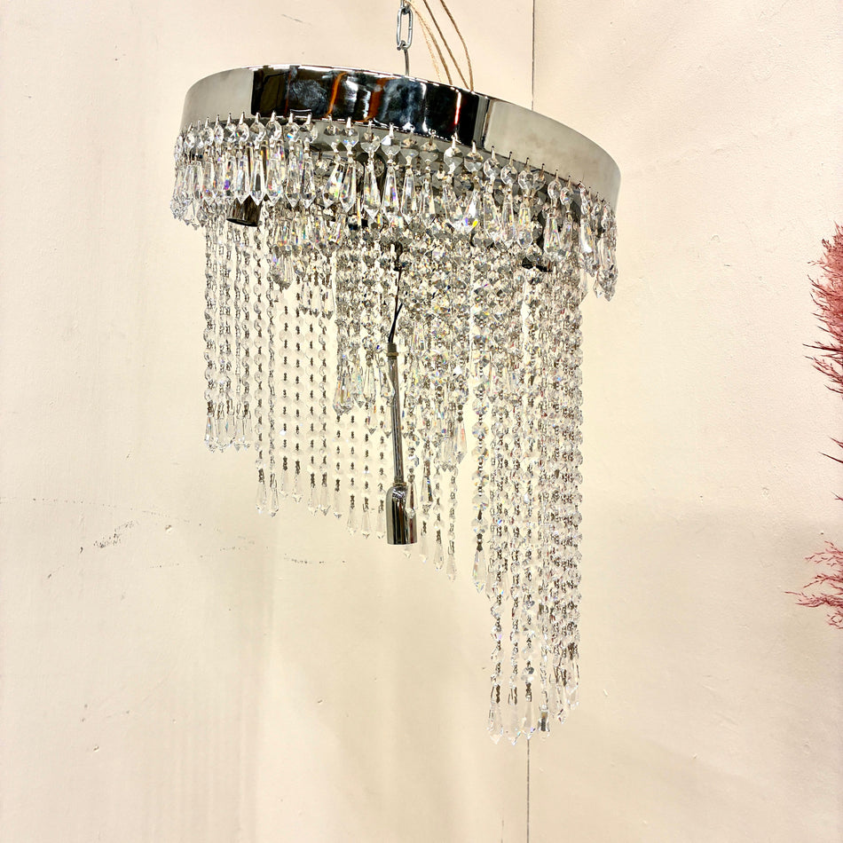 Kronleuchter Spirale Deckenlampe Chrom Glas Behang Pendelleuchte Lampe