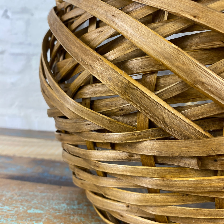 Korb braun Holz natürlich 38cm Deko Blumentopf beschichtet