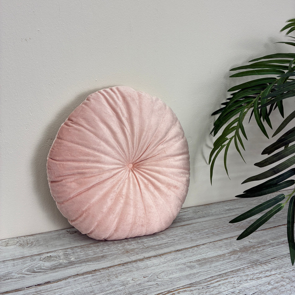 Dekokissen rund Rosa 38cm Stoff Kissen Neuware