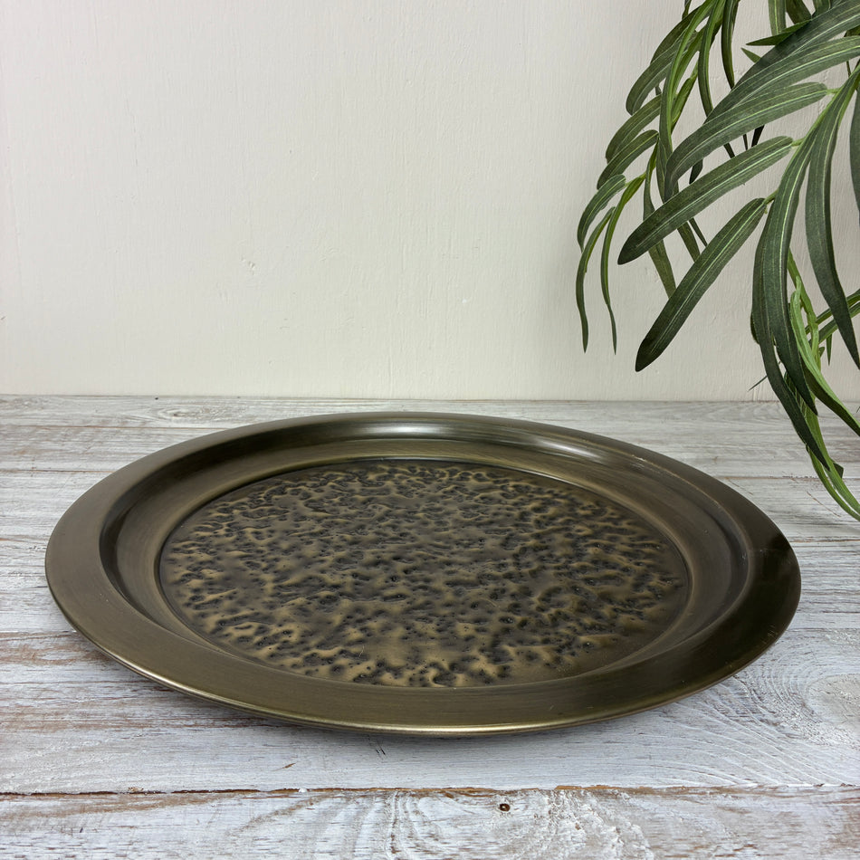 PTMD Janelle Dekoschale Dekotablett Gold Bronze Metall 40cm