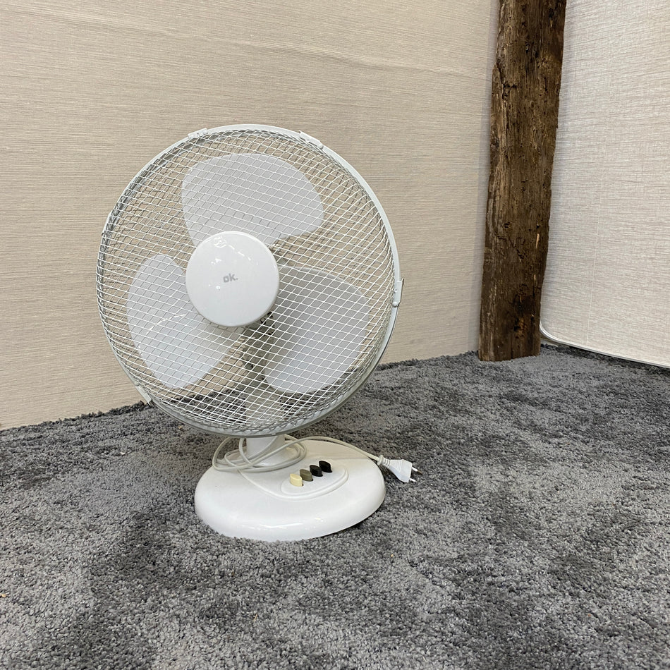 Weißer Tischventilator OK. mit 3 Geschwindigkeiten – kompakt & zuverlässig – gebraucht