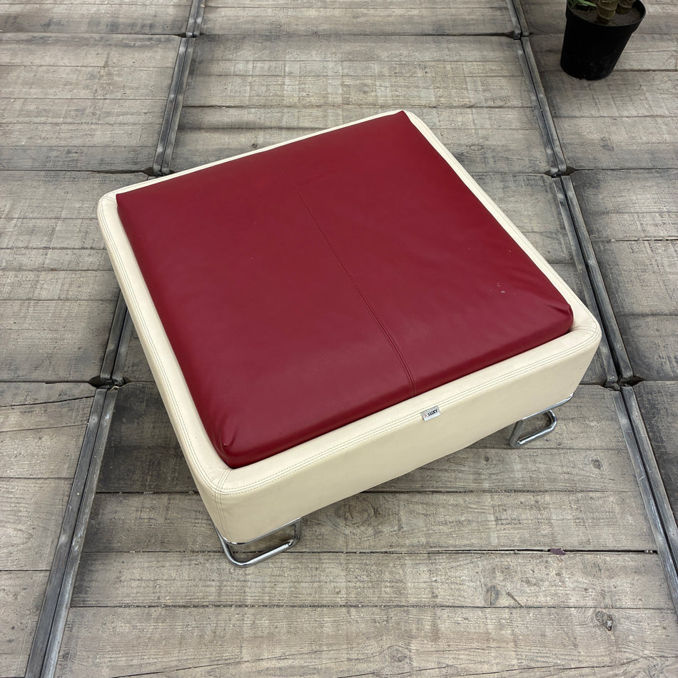 Luxy Leather Stool, Ottoman with Storage, Designer Upholstered Footstool, Used
