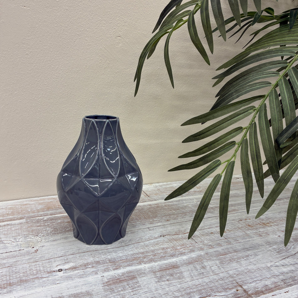 Tettau Atelier Grau uni Vase Porzellan Deko