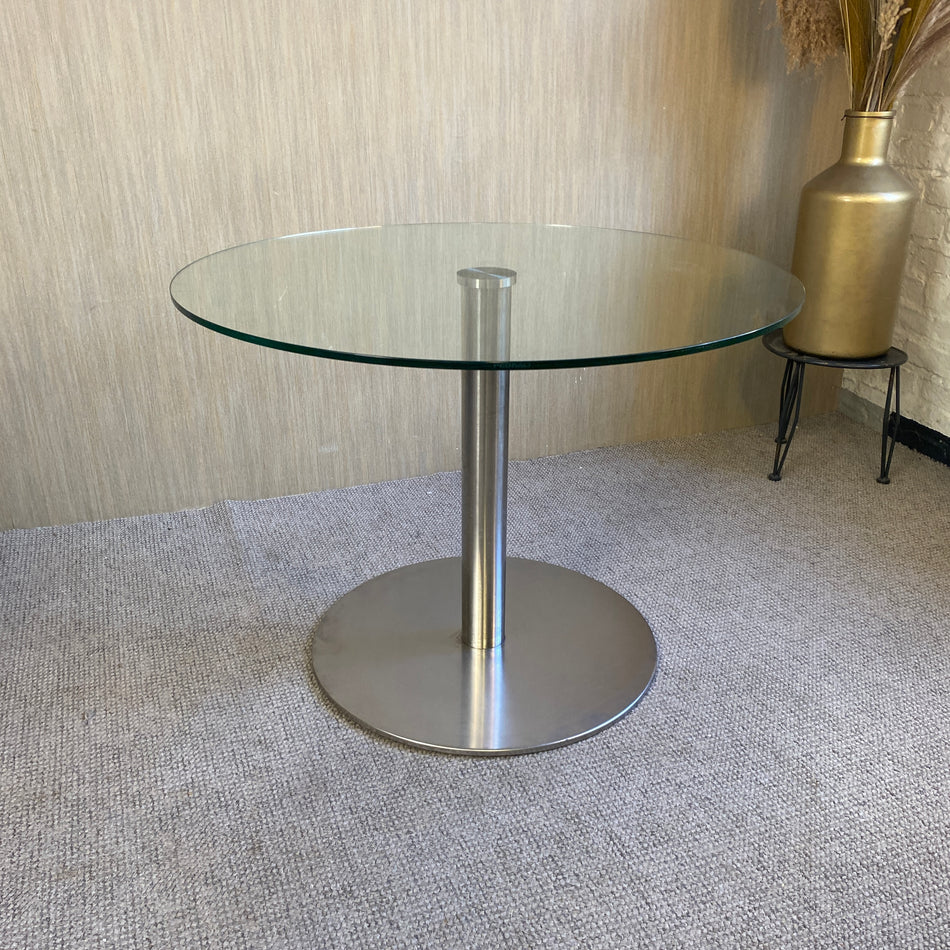 Pedrali Esstisch gebraucht Chrom Glas Tisch 90cm