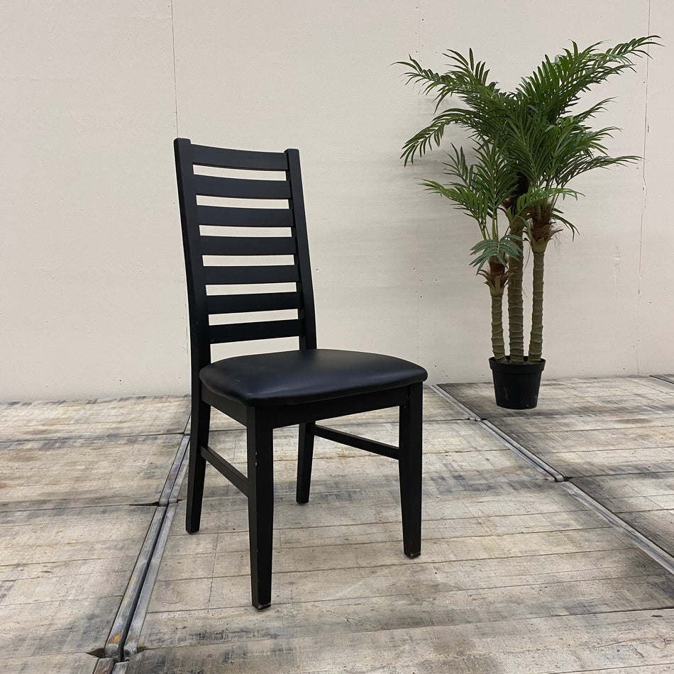 Bistrostuhl Schwarz Holz Kunstleder Stuhl gebraucht