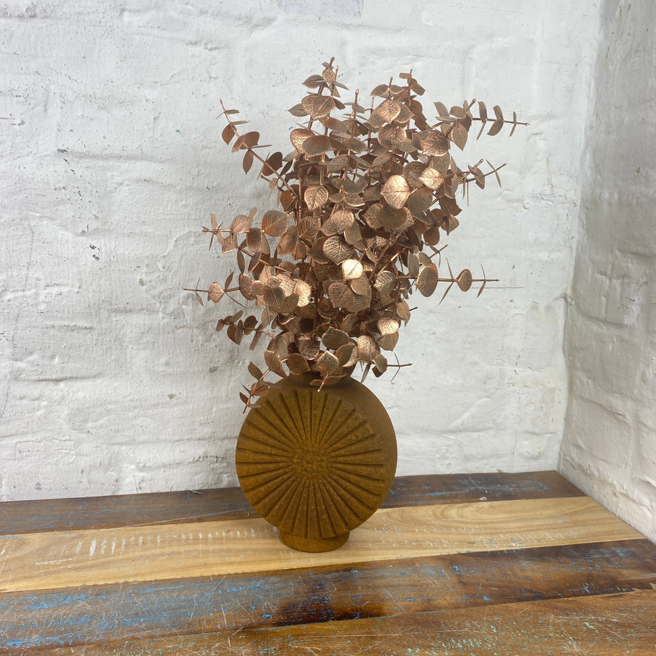 Mandy Vase Glas braun rustikal vintage antik Deko 18cm
