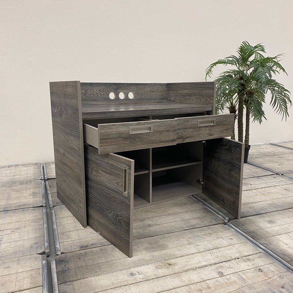 Theke grau Holz Schrank Bistro Gastro Kommode Gebraucht