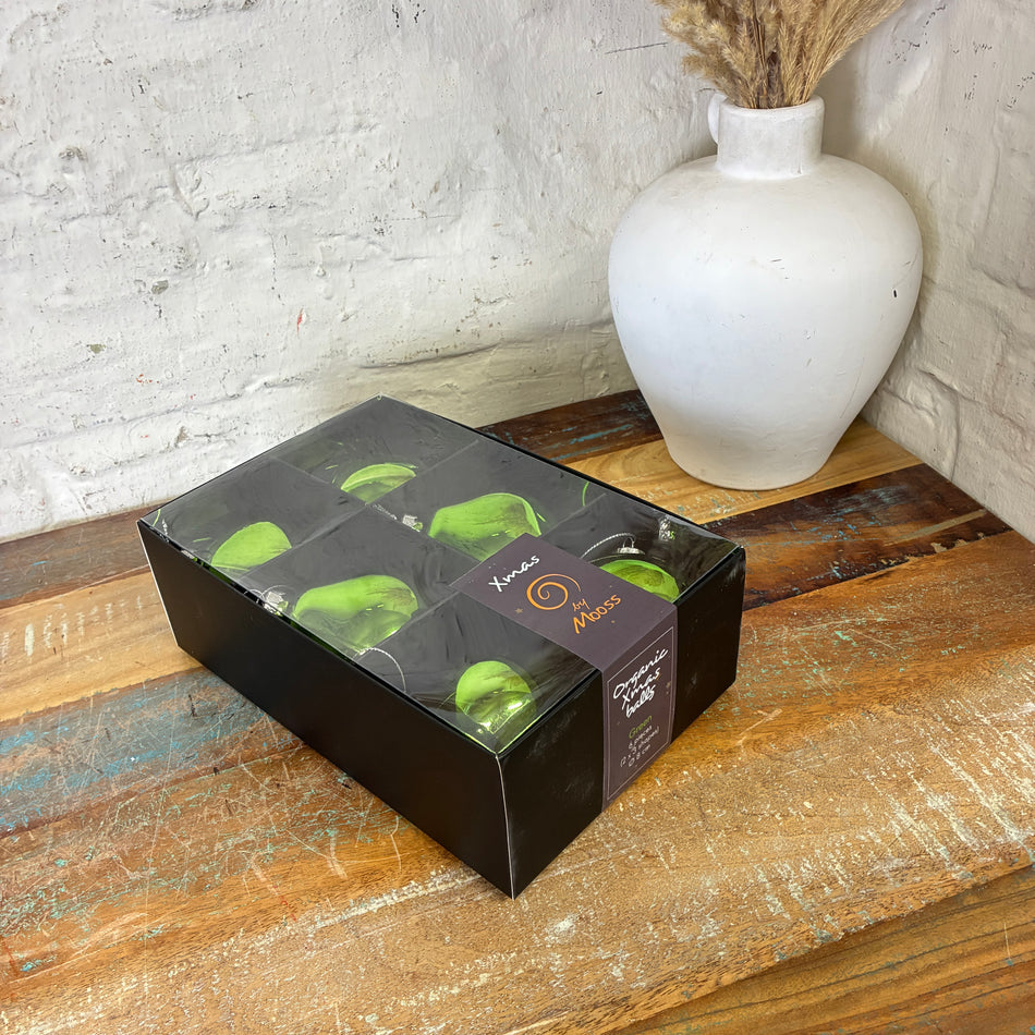 Xmas by Moos Weihnachtskugeln grün Glas 8cm 6 Stück