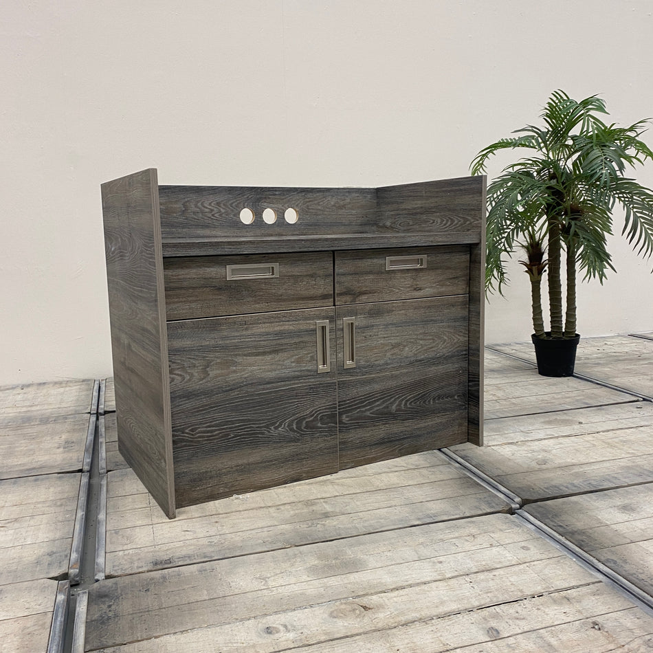 Theke grau Holz Schrank Bistro Gastro Kommode Gebraucht