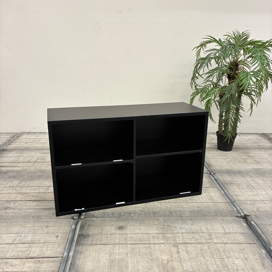 Büro Regal Sideboard Schwarz Holzwerkstoff Mit 4 Fächern Regal Gebraucht