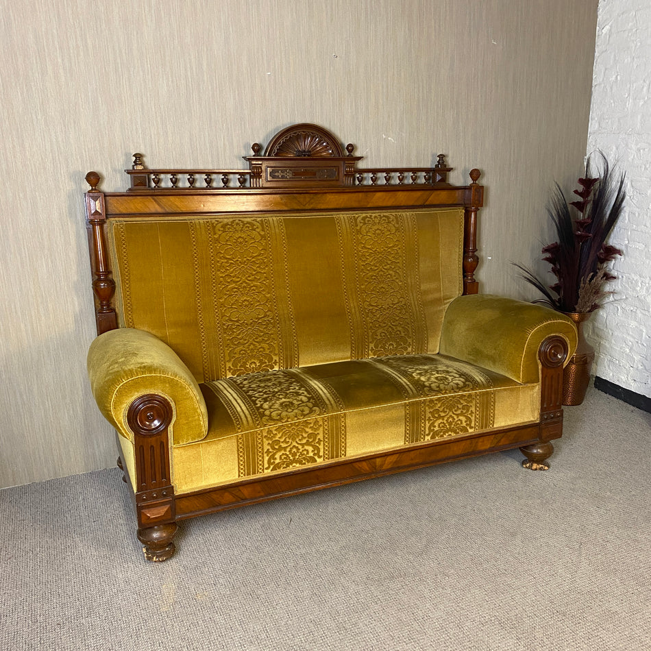 Gründerzeit Sofa Nussbaum Wurzelholz 1880