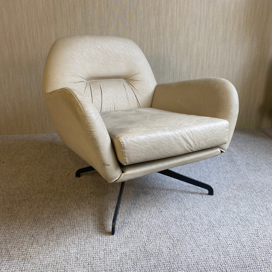 Sessel gebraucht beige melliert Leder Loungesessel