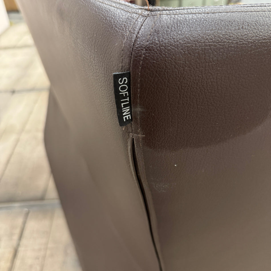 Softline Basket Sofa 2-Sitzer Dunkelbraun Leder Design Couch Gebraucht